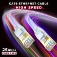thumbnail image 6 of Cat 8 Ethernet Cable 6 ft, Flat Cable with Gold-Plated RJ45 Connector, LAN Internet Cable, Network Cable for Modems, Routers, High Speed, White (2 Pack), 6 of 7