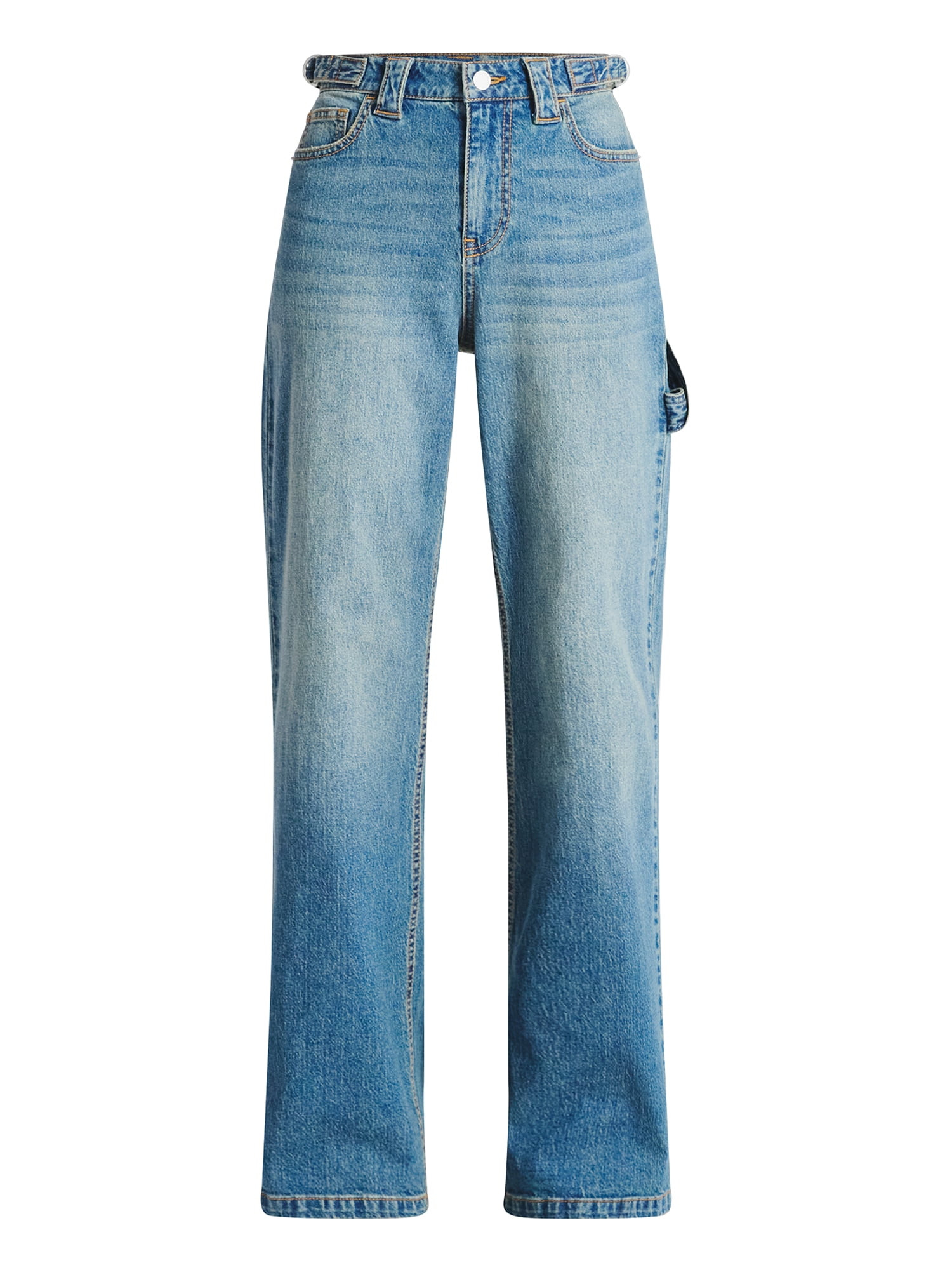 No Boundaries Baggy Carpenter Wide Leg Jeans, 32” Inseam, Women’s Sizes 00-20