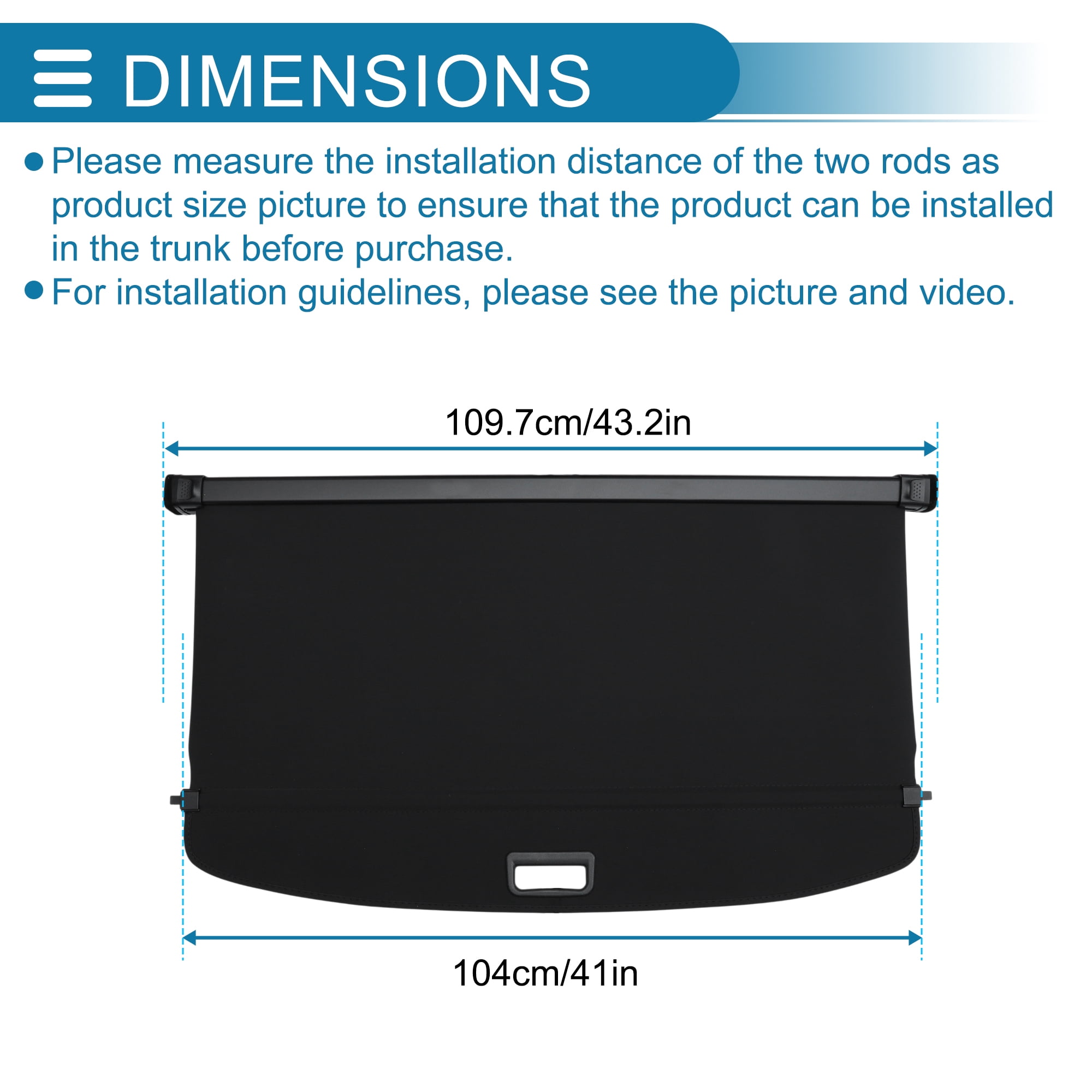 Unique Bargains Retractable Cargo Cover for Infiniti QX55 2022-2025 Rear Trunk Screen