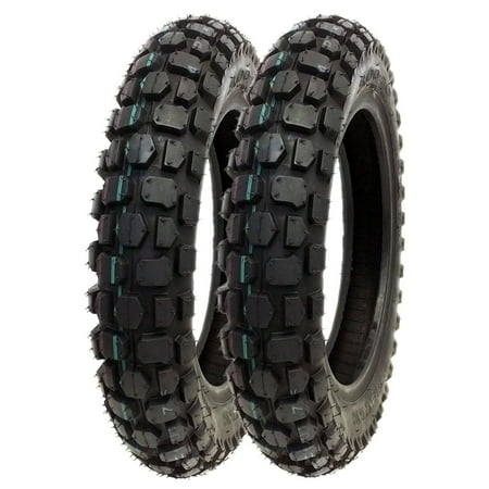 SET OF TWO: Knobby Tire 3.00 - 10 Front or Rear Trail Off Road Dirt Bike Motocross