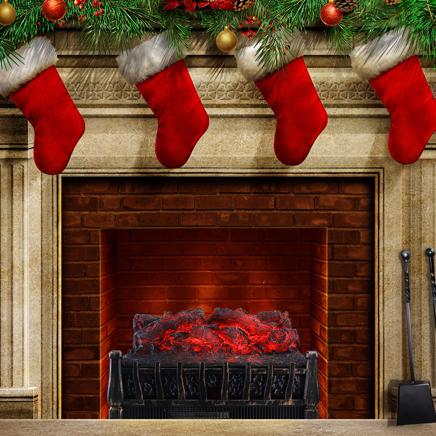 Ainfox Electric log set Fireplace Heater Stove with ...