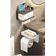 thumbnail image 3 of Xiao Hua Soporte para papel higiénico, estante para rollos de papel, estante para caja de pañuelos, organizador de pared sin taladrar, gris B, 3 of 4