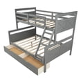 thumbnail image 7 of Twin Over Full Bunk Bed with Two Storage Drawers, Ladder and Safety Guardrail for Kids Teens Adult, Wood Bunk Bed Frame for Bedroom Guest Room, Gray 78.7''Lx76.3''Wx62.3''H, 7 of 7