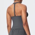 thumbnail image 6 of Laqbezok Women's Sexy V-Neck Halter Yoga Tank Top, Stylish Y-Back Sports Camisole, Athletic Crop Top, Stretchy Performance Workout Vest for Running and Gym Fitness, 6 of 8