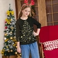 thumbnail image 6 of SuTry Kids Christmas Shirts 3/4 Length Sleeve Hoodless Tops Funny Christmas Print Crew Neck Holiday Tops Pullover for Children 3-12 Years(Multicolor#3,7 Years), 6 of 7