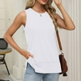 thumbnail image 2 of Daznico Tank Tops for Women,Women Summer Vest Round Neck Sleeveless T Shirt Split Loose Top,Size M, 2 of 8