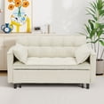 thumbnail image 4 of Bellemave Sleeper Sofa Bed 3-in-1 Convertible Couch with Pullout Bed, Futon 2-Seater Loveseat with Toss Pillows and Storage Pockets, 3 Level Adjustable Backrest Sofa for Living Room （Creamy White）, 4 of 8