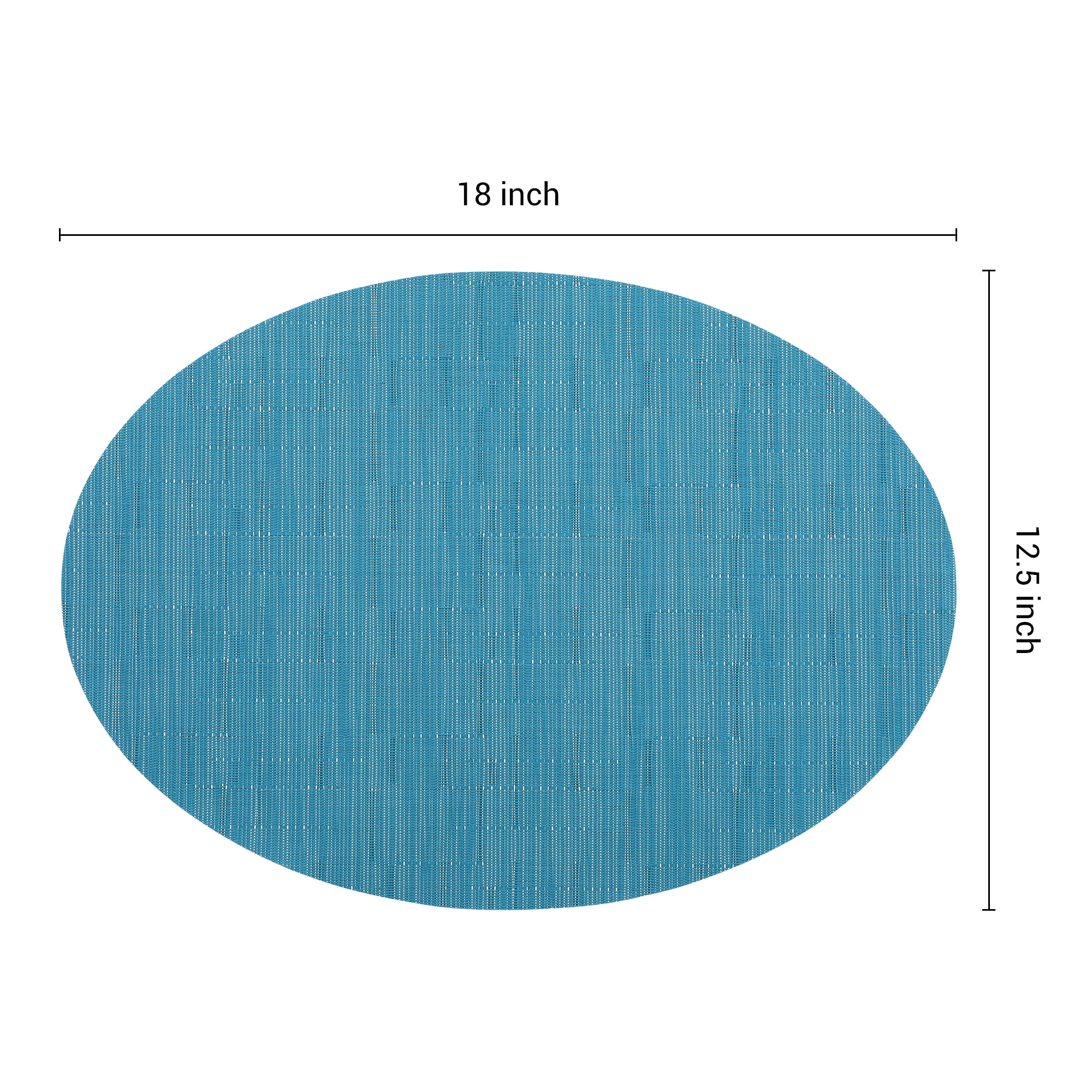 REGALWOVEN Placemats Set of 6 Oval Placemats for Kitchen Dining Table Decor Table Placemats Wipeable Table Mat Blue 18*12.5Inch