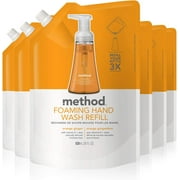 Method Foaming Hand Soap Refill, Biodegradable Formula that Reloads Foaming Soap Dispenser Made of 100% Recycled Plastic, Orange Ginger Scent, 828 ml Soap Pump Refill, 6 Pack