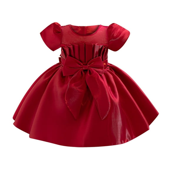 MIASHUI Girls Tutu Dress with Bowknot for Wedding Bridesmaid Birthday Party Pageant and Baptism Celebrations Red,12-18 Months