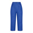 thumbnail image 6 of CheerKidz Summer Capris for Womens Solid Color Cargo Pants Women Straight High Waist Casual Pants Stretch Lightweight Yoga Gym Leggings(Blue,2XL), 6 of 8