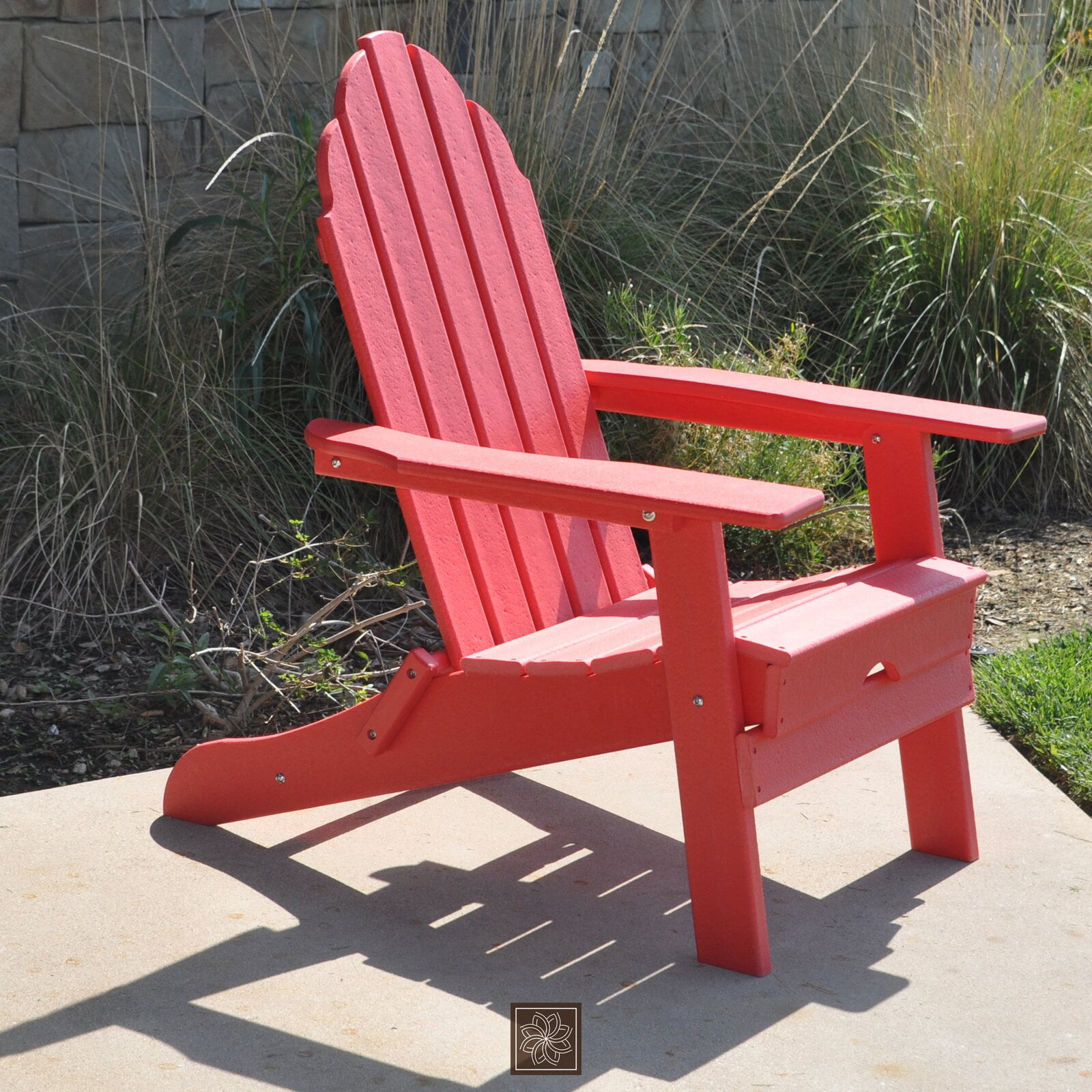 Plastic Folding Adirondack Chair, Weight Capacity 300 lb., Recycled