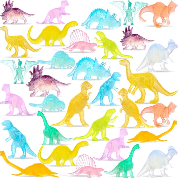 Minifiguras de dinosaurio Skylety que brillan en la oscuridad, 32 unidades, para niños