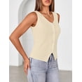 thumbnail image 3 of Merokeety Womens 2026 Sleeveless V Neck Knit Sweater Vest beige l, 3 of 5