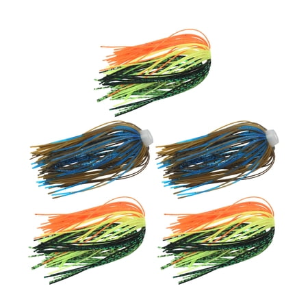 5pcs Fishing Jigs Lures Spinnerbait Replacement Skirt 88 Strands Silicone Jigs Skirts Soft Umbrella Sensation Skirts