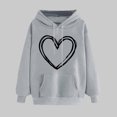 thumbnail image 2 of Plebaso Sweat à Capuche pour Femmes Mignon Cœur Manches Longues Décontracté avec Poches, 2 of 5