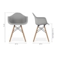 thumbnail image 6 of Aron Living Pyramid 17.5" Plastic and Beech Wood Armchairs in Red (Set of 2), 6 of 6