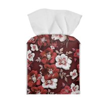 ZUXONGSY Floral Square Tissue Box Covers Modern PU Leather Tissue Box Holder Decorative Tissue Boxes Covers Wear Resistant Tissue Cover for Women Gifts for Women Friends