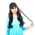 thumbnail image 2 of SAYFUT Baseball Cap with Hair Synthetic Extension,Hats with Hair Attached Black/White Hat with Long Wavy Hair for Women Daily Party Use, 2 of 7