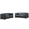 thumbnail image 7 of Crafters and Weavers Tuxedo Contemporary Italian Leather Loveseat in Slate, 7 of 7