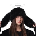 thumbnail image 4 of YAOBAMM Elastic Solid Color Hat Ladies Winter Hat Long Rabbit Ear Hat Fluffy Cozy Thick Plush Warm Windproof Ear Protection Pure Color Lightweight Unisex Party, 4 of 7