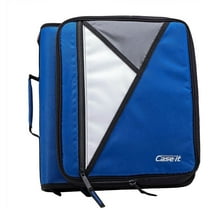Case•it, Universal, 2" O-Ring Zipper Binder, with 13" Tablet Pouch, Assembled Product Height 13", Blue, LT-007