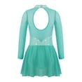 thumbnail image 2 of Haitryli Kids Girls Figure Skating Stage Performance Patchwork Dance Skirt Ice Skating Leotard Tutu Dress Mint Green 16, 2 of 7