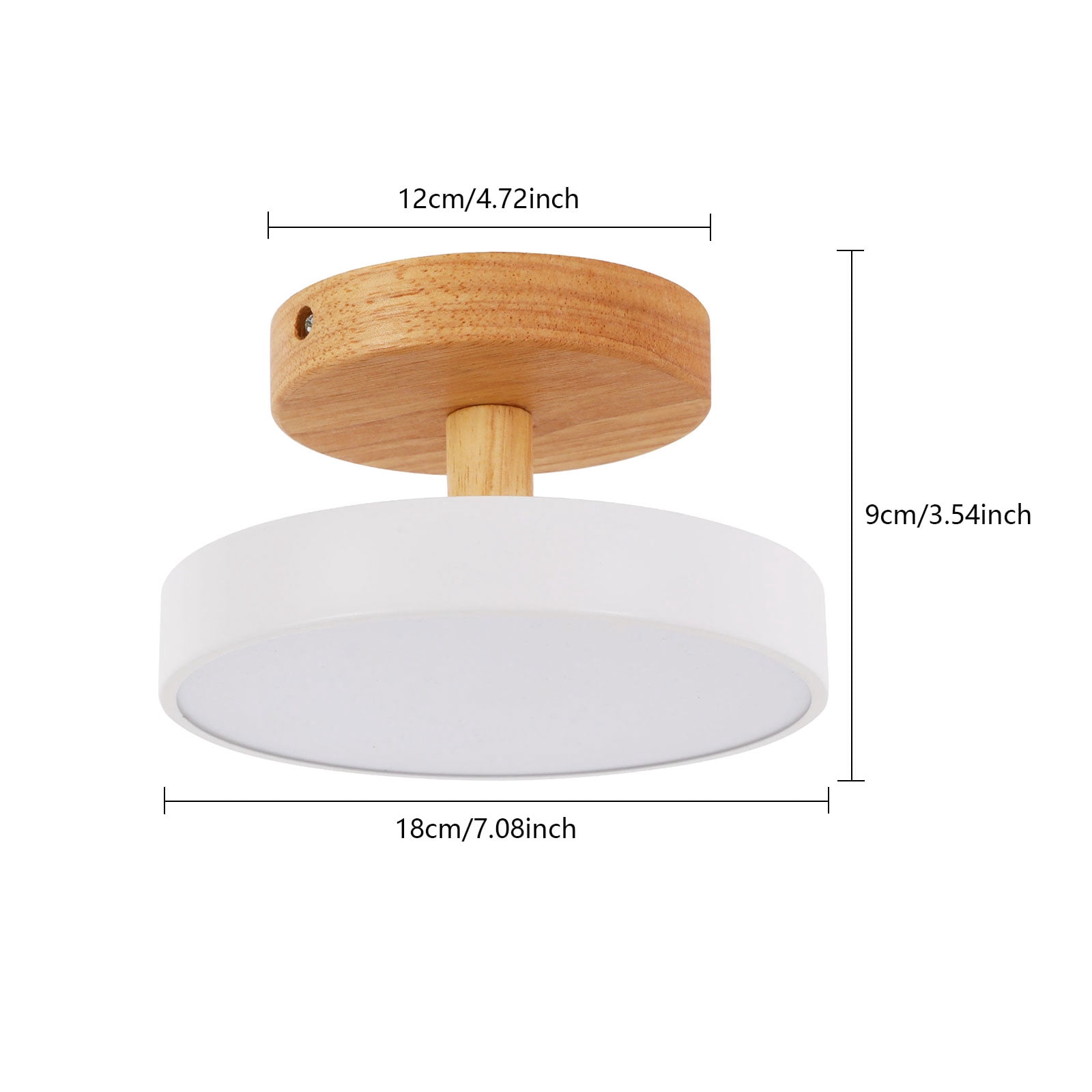 3-Light Color Ceiling Light with Enclosed Acrylic Shade – 3-5m² Lighting Area, Easy Ceiling Mount, White Finish – for Hallways & Cafes