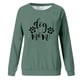 thumbnail image 2 of Gibobby Tops Mujeres Casual Sudadera con capucha de cuello redondo y manga larga para mujer, informal, cómoda y elegante, con estampado de letras, otoño e invierno (Verde, XL), 2 of 4