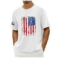 thumbnail image 3 of Gvdentm Mens Shirts USA Flag 4th of July Independence Day American Flag Men's Tee Shirt A07-White,M, 3 of 5