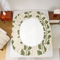 thumbnail image 5 of jejeloiu Vintage Leaves Pattern Bed Sheets,Green Beige King Sheets For Kids 4pcs, 5 of 7
