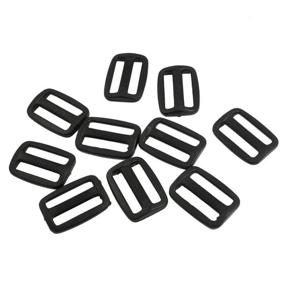 Uxcell Webbing 1" Black Hard Plastic Slide Rectangle Strap Buckle 10 Pcs
