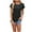 Noir, variante sur T-shirt Uni, Coupe Ample, Manches Courtes, Col Rond, Boutonné, Usage Quotidien, Style Décontracté, Mélange de Coton Doux, pour Femmes, Haut à la Mode, Tenue d'Été, Vêtements Polyvalents, Essentiels Quotidiens