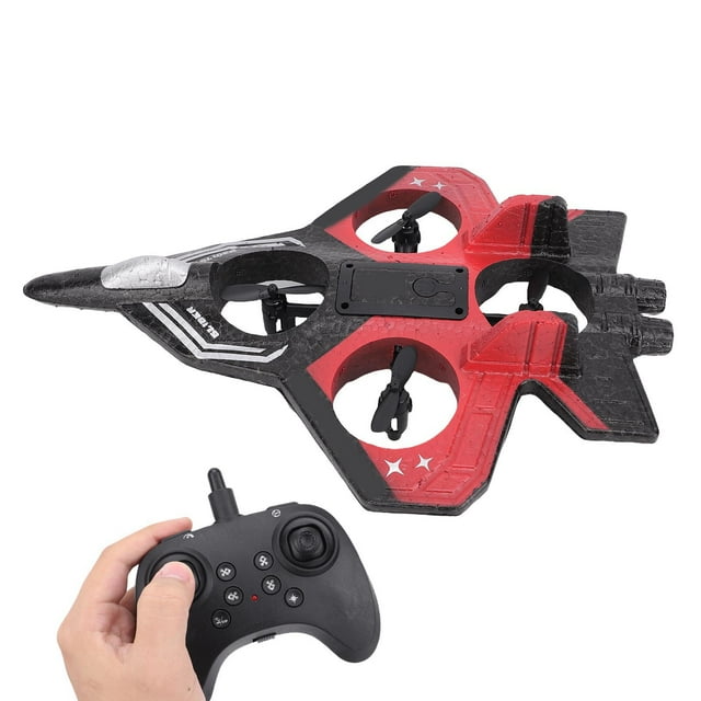 RC GLIDA, Airpalne De Control Remoto De 2.4GHz, 4 Empuje Del Motor 3 Velocidades 360 Decididos De Control Remoto Juguete Con Luces