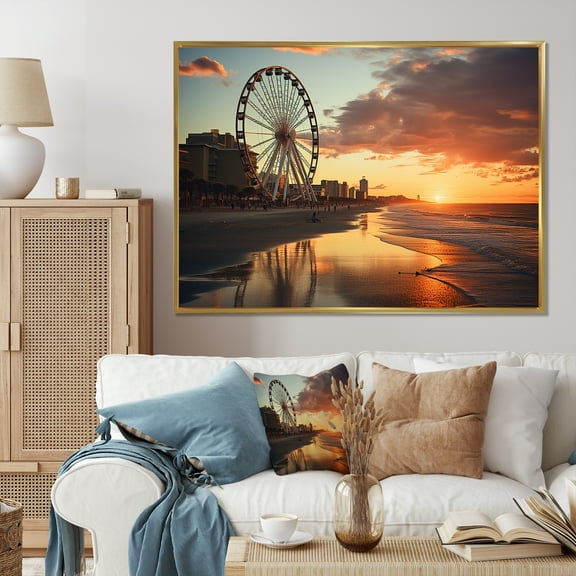 Designart "South of Myrtle Beach I" Nautical & Beach Floater Framed Wall Decor