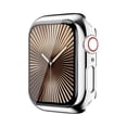 thumbnail image 1 of wonima44 Hard Plated Case for Apple Watch Series 11 10 46mm Tempered Glass Screen Protector Case, Full Coverage Ultra-Thin Shockproof Bumper Iwatch Cover (Silver, 46 mm), 1 of 1