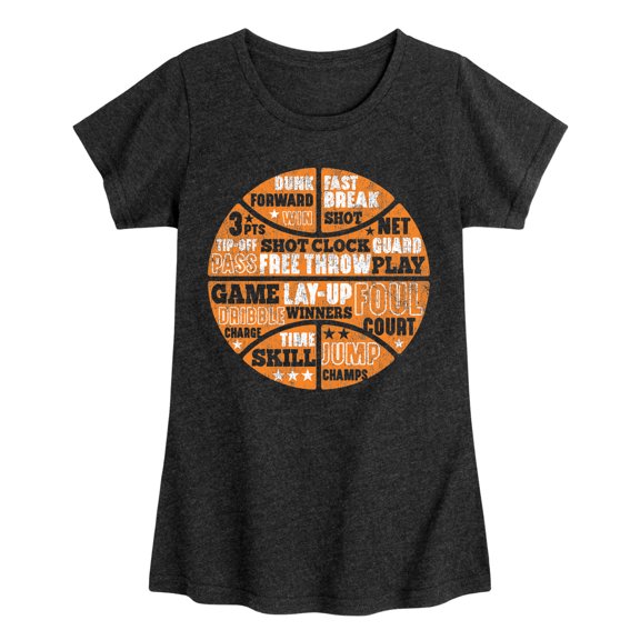 Instant Message - Basketballl Phrases Fitted Short Sleeve Graphic T-Shirt