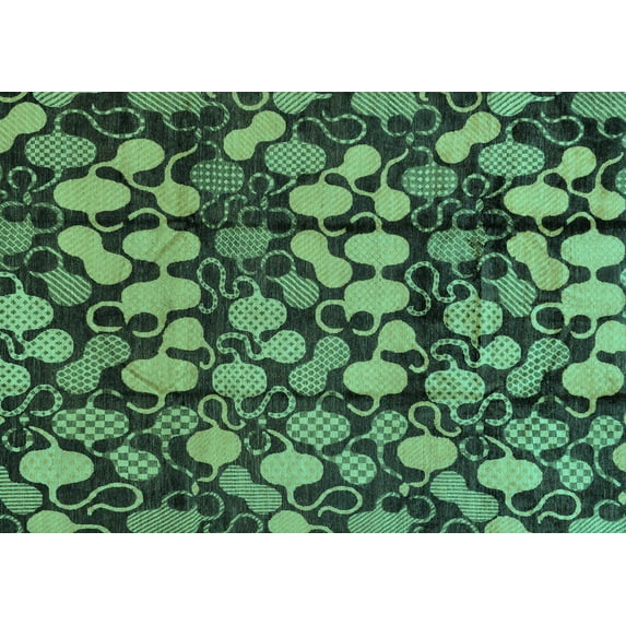 Ahgly Company Machine Washable Indoor Rectangle Abstract Turquoise Blue Modern Area Rugs, 2' x 5'