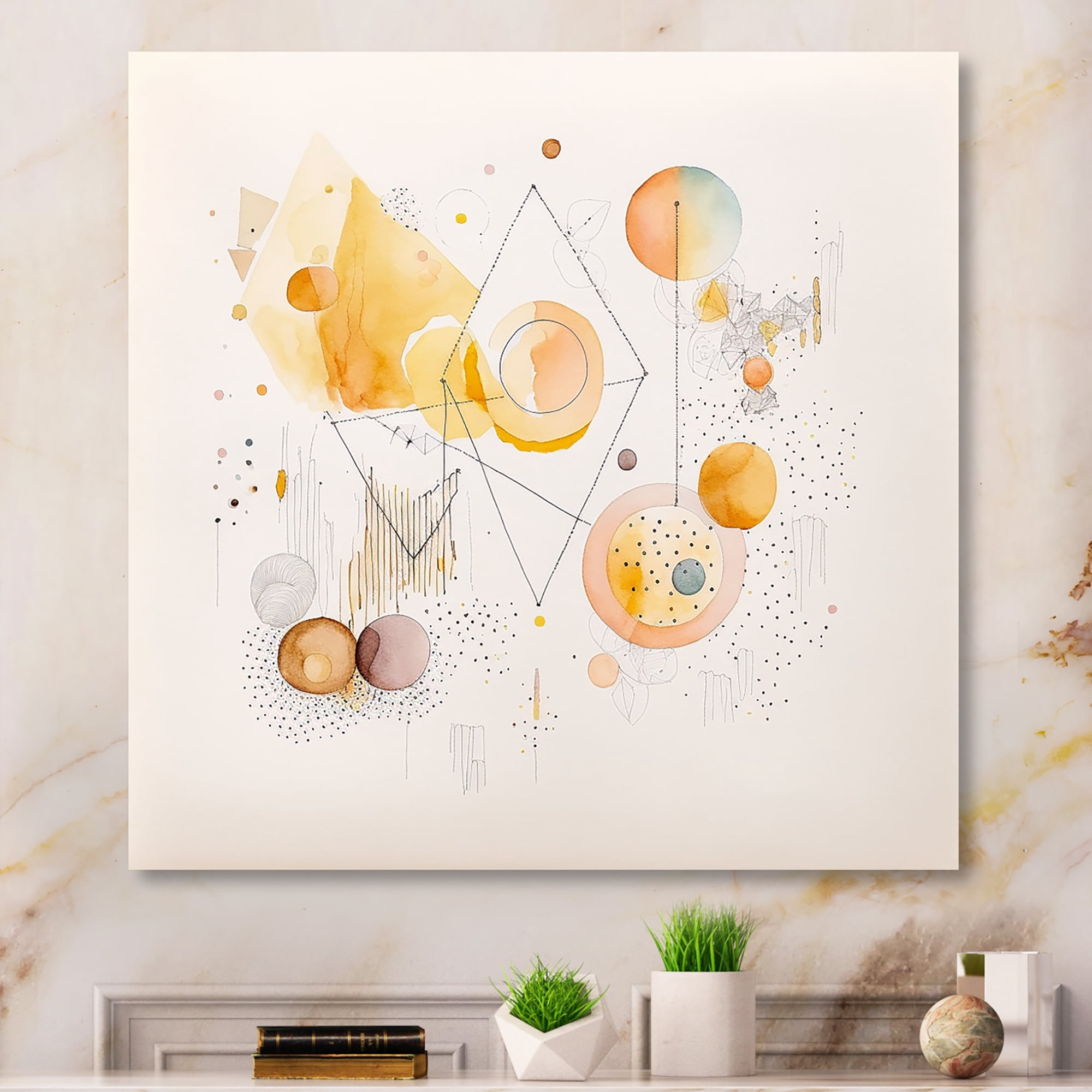 Designart Multi-Color Multi Shape Abstract II Canvas Wall Art
