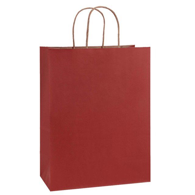 Bolsas de regalo de papel kraft BagDream, 25 x 13 x 33 cm, color rojo, 50 unidades