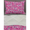 thumbnail image 3 of Feminine Comforter & Sham Bedding Set, Cutie Lettering with Crown Pattern and Flower Silhouette Art Illustration, 3 pcs Duvet Set Microfiber Filling Quilt, 5 Sizes, Fuchsia, by Ambesonne, 3 of 4
