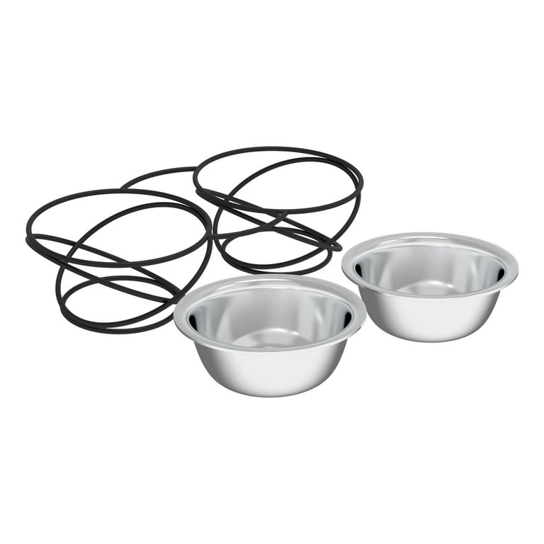 Stainless Steel 2 Dog Bowls with Elevated Raised Stand Food and