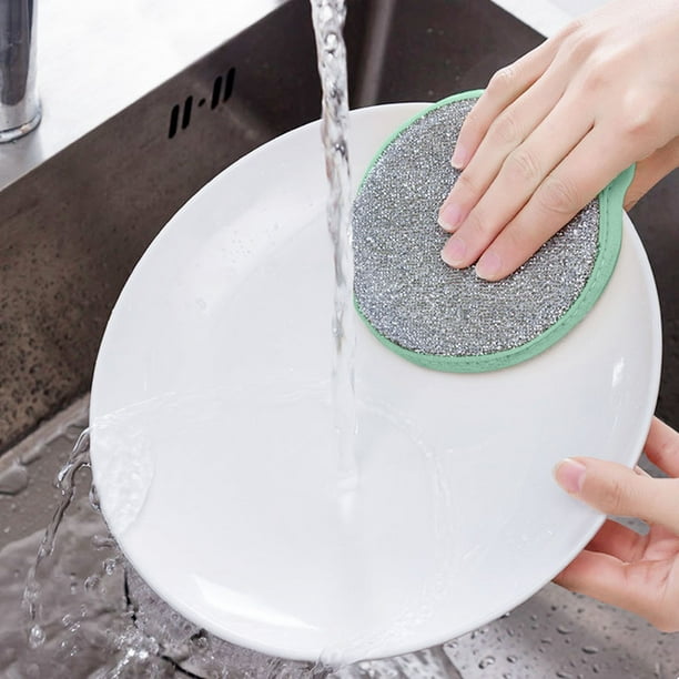 Pisexur Batería de cocina Esponja de doble cara desengrasante para lavar platos de cocina doméstica para la cocina del hogar