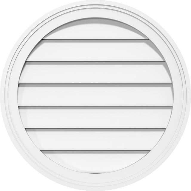Ekena Millwork GVPRO16X1602SF Round Surface Mount PVC Gable Vent, 16 W Inch x 16 H Inch, Factory Primed White