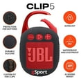 thumbnail image 3 of JBL Clip 5 Ultra Portable Bluetooth Speaker with gSport Silicone Sleeve (Red), 3 of 9
