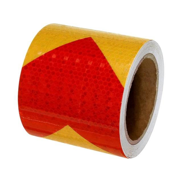 Unique Bargains Reflective Tape, 4'x33FT Waterproof High Visibility Warning Tape, Red-yellow