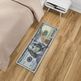 thumbnail image 2 of Ottomanson Machine Washable 100 Dollar Bill Non-Slip Rubberback 17x43 Money Rug, 17" x 43", Multicolor, 2 of 7