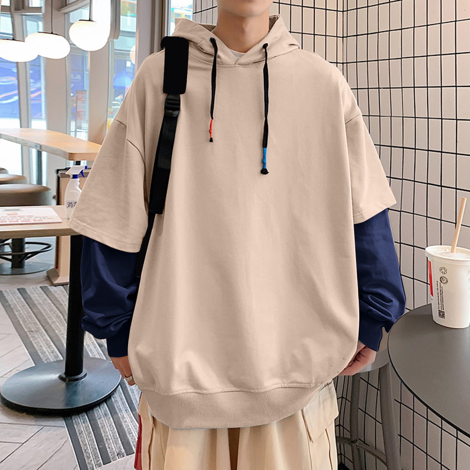 Lystmrge Lightweight Zip Up Hoodie Men Heavy Hoodie Sweatshirt Thick Heavy Hoodies Mens Autumn and Winter Fashion Casual Simple Pullover Hooded