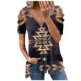 thumbnail image 1 of Blusa de manga corta con cuello en V y cremallera suelta para mujer OAVQHLG3B Store lin121212, 1 of 4