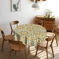 thumbnail image 3 of Boho 60 inch Round Tablecloth Vintage Floral Circle Table Cloths Colorful Table Cloth Circular for Kitchen Dining Dinner Tables Tabletop Decoration, 3 of 8